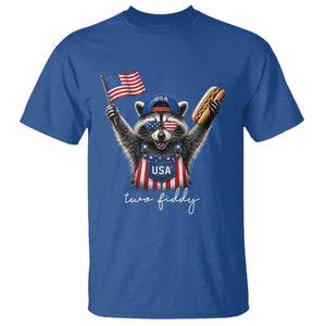 Funny Two Fiddy Raccoon Patriotic T Shirt USA Flag Hot Dog Fourth of July USA 250th Anniversary