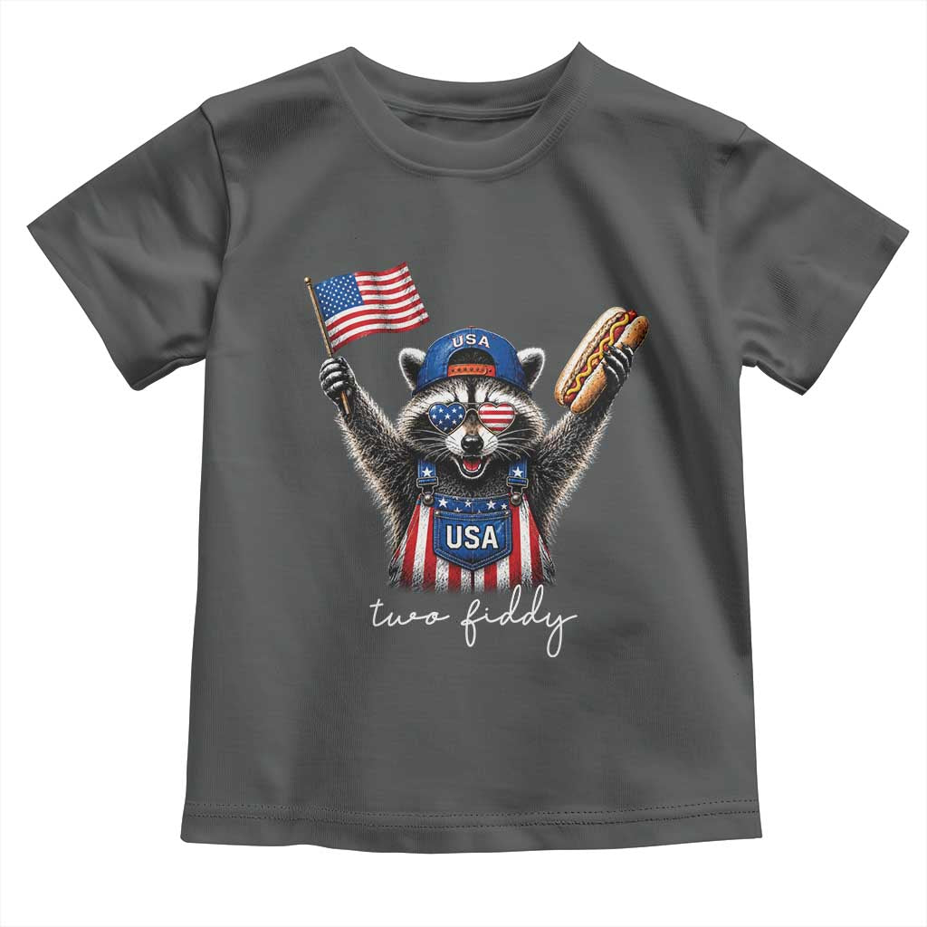 Funny Two Fiddy Raccoon Patriotic Toddler T Shirt USA Flag Hot Dog Fourth of July USA 250th Anniversary