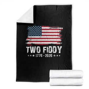Two Fiddy USA 250th Anniversary Throw Blanket Vintage American Flag Patriotic Humor