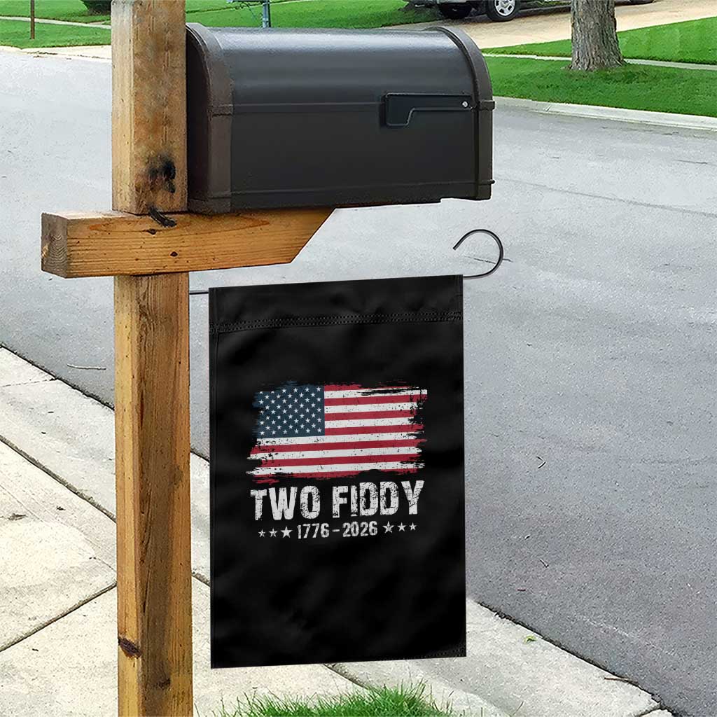 Two Fiddy USA 250th Anniversary Garden Flag Vintage American Flag Patriotic Humor