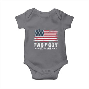 Two Fiddy USA 250th Anniversary Baby Onesie Vintage American Flag Patriotic Humor