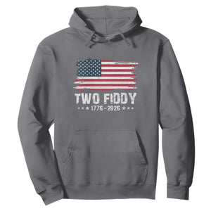 Two Fiddy USA 250th Anniversary Hoodie Vintage American Flag Patriotic Humor