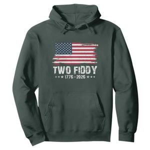 Two Fiddy USA 250th Anniversary Hoodie Vintage American Flag Patriotic Humor