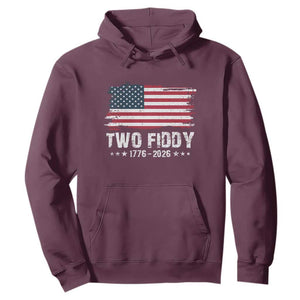 Two Fiddy USA 250th Anniversary Hoodie Vintage American Flag Patriotic Humor