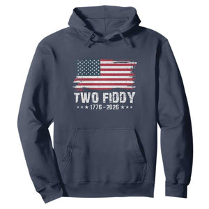 Two Fiddy USA 250th Anniversary Hoodie Vintage American Flag Patriotic Humor