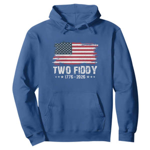 Two Fiddy USA 250th Anniversary Hoodie Vintage American Flag Patriotic Humor