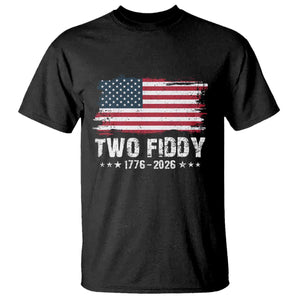 Two Fiddy USA 250th Anniversary T Shirt Vintage American Flag Patriotic Humor