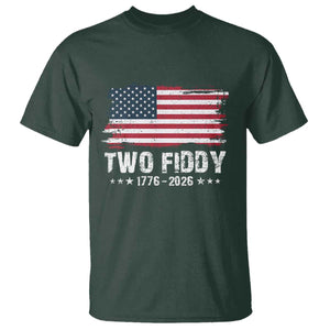 Two Fiddy USA 250th Anniversary T Shirt Vintage American Flag Patriotic Humor