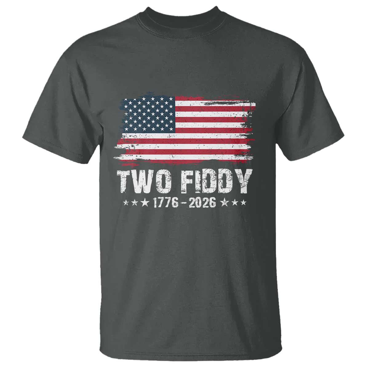Two Fiddy USA 250th Anniversary T Shirt Vintage American Flag Patriotic Humor