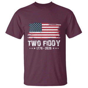 Two Fiddy USA 250th Anniversary T Shirt Vintage American Flag Patriotic Humor