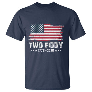 Two Fiddy USA 250th Anniversary T Shirt Vintage American Flag Patriotic Humor