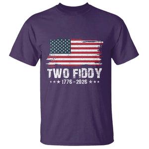 Two Fiddy USA 250th Anniversary T Shirt Vintage American Flag Patriotic Humor