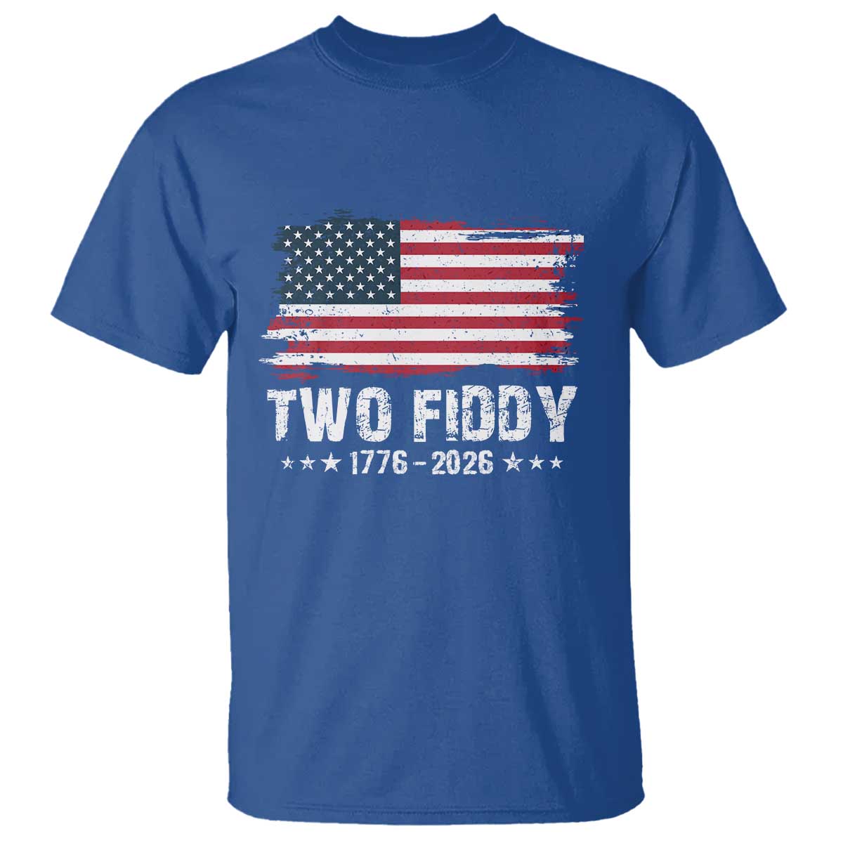 Two Fiddy USA 250th Anniversary T Shirt Vintage American Flag Patriotic Humor