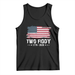 Two Fiddy USA 250th Anniversary Tank Top Vintage American Flag Patriotic Humor