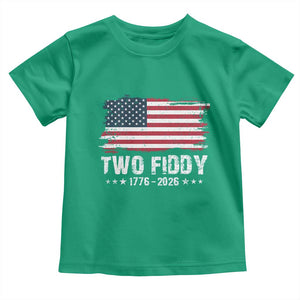 Two Fiddy USA 250th Anniversary Toddler T Shirt Vintage American Flag Patriotic Humor