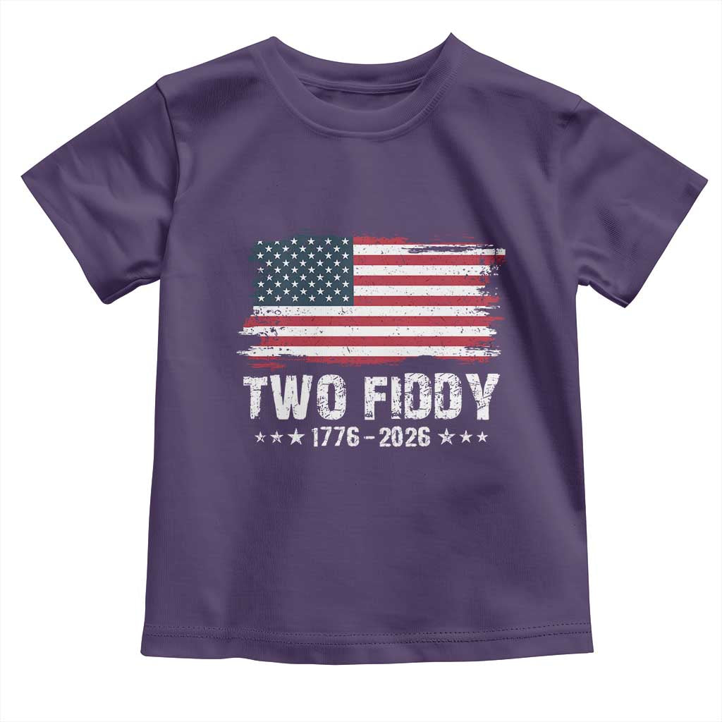 Two Fiddy USA 250th Anniversary Toddler T Shirt Vintage American Flag Patriotic Humor