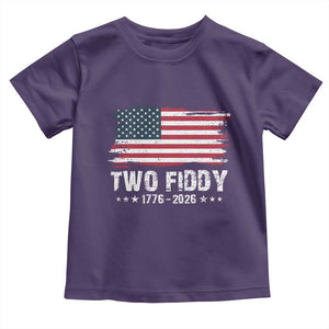 Two Fiddy USA 250th Anniversary Toddler T Shirt Vintage American Flag Patriotic Humor