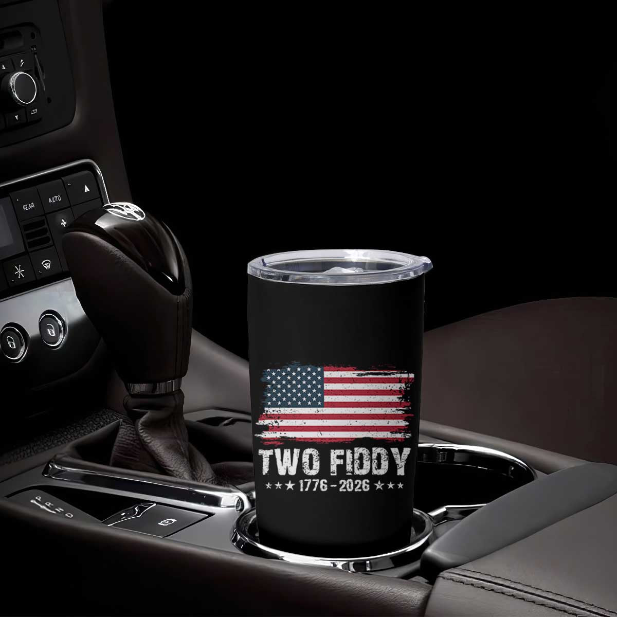 Two Fiddy USA 250th Anniversary Tumbler Cup Vintage American Flag Patriotic Humor