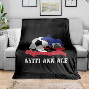Ayiti Ann Ale Haiti Soccer Throw Blanket Haitian Football Fan Pride Flag Graphic Caribbean Sports
