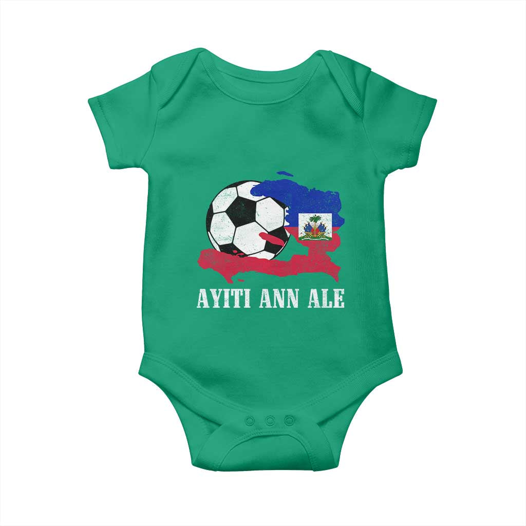 Ayiti Ann Ale Haiti Soccer Baby Onesie Haitian Football Fan Pride Flag Graphic Caribbean Sports