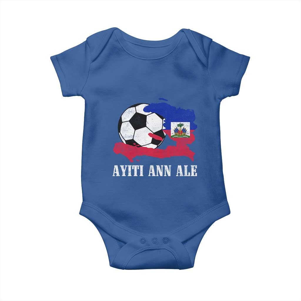 Ayiti Ann Ale Haiti Soccer Baby Onesie Haitian Football Fan Pride Flag Graphic Caribbean Sports