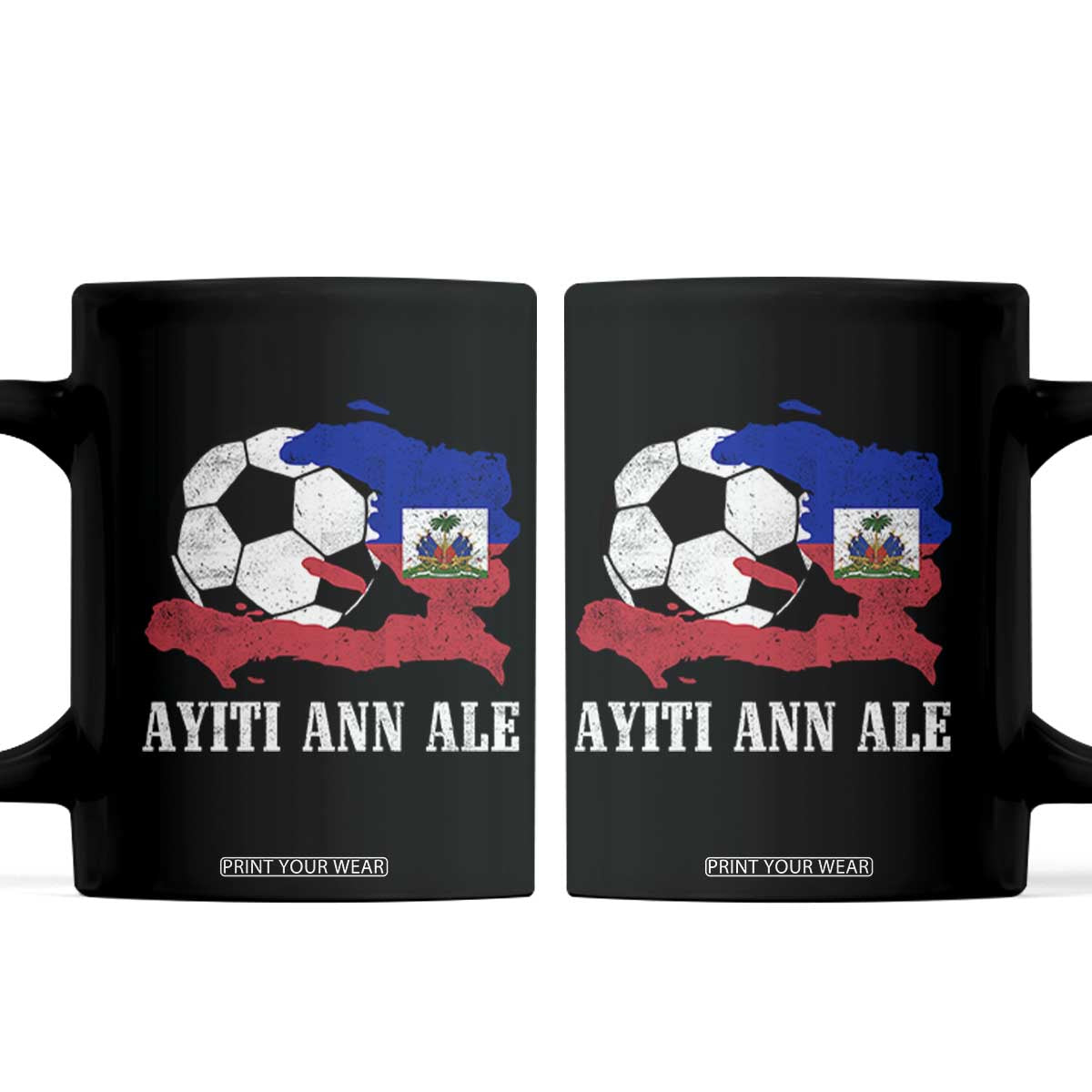 Ayiti Ann Ale Haiti Soccer Coffee Mug Haitian Football Fan Pride Flag Graphic Caribbean Sports