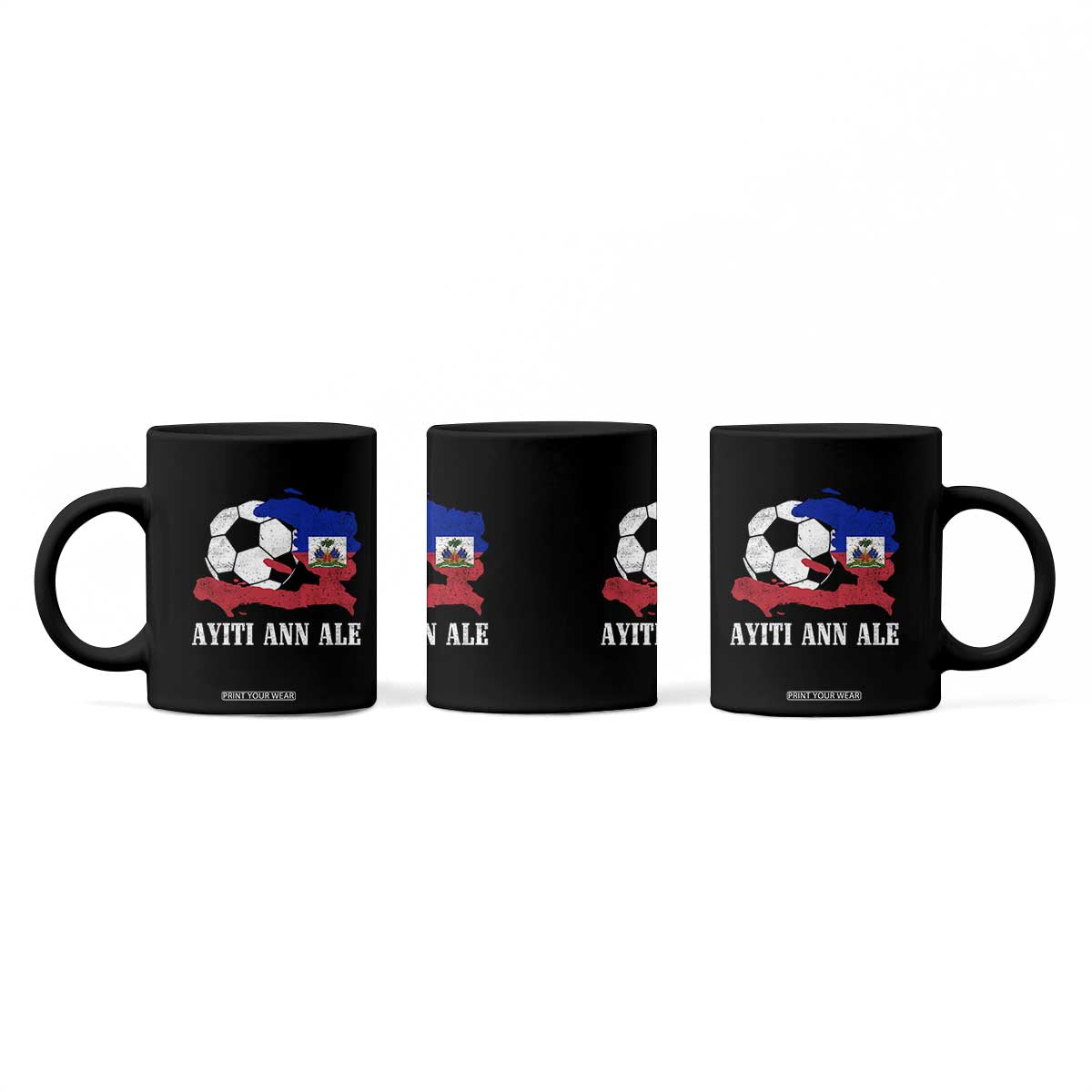 Ayiti Ann Ale Haiti Soccer Coffee Mug Haitian Football Fan Pride Flag Graphic Caribbean Sports