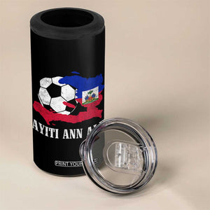 Ayiti Ann Ale Haiti Soccer 4 in 1 Can Cooler Tumbler Haitian Football Fan Pride Flag Graphic Caribbean Sports