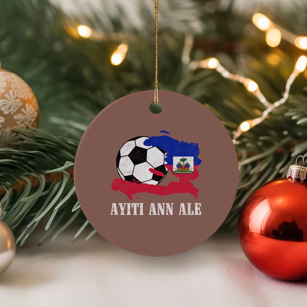 Ayiti Ann Ale Haiti Soccer Ceramic Ornament Haitian Football Fan Pride Flag Graphic Caribbean Sports