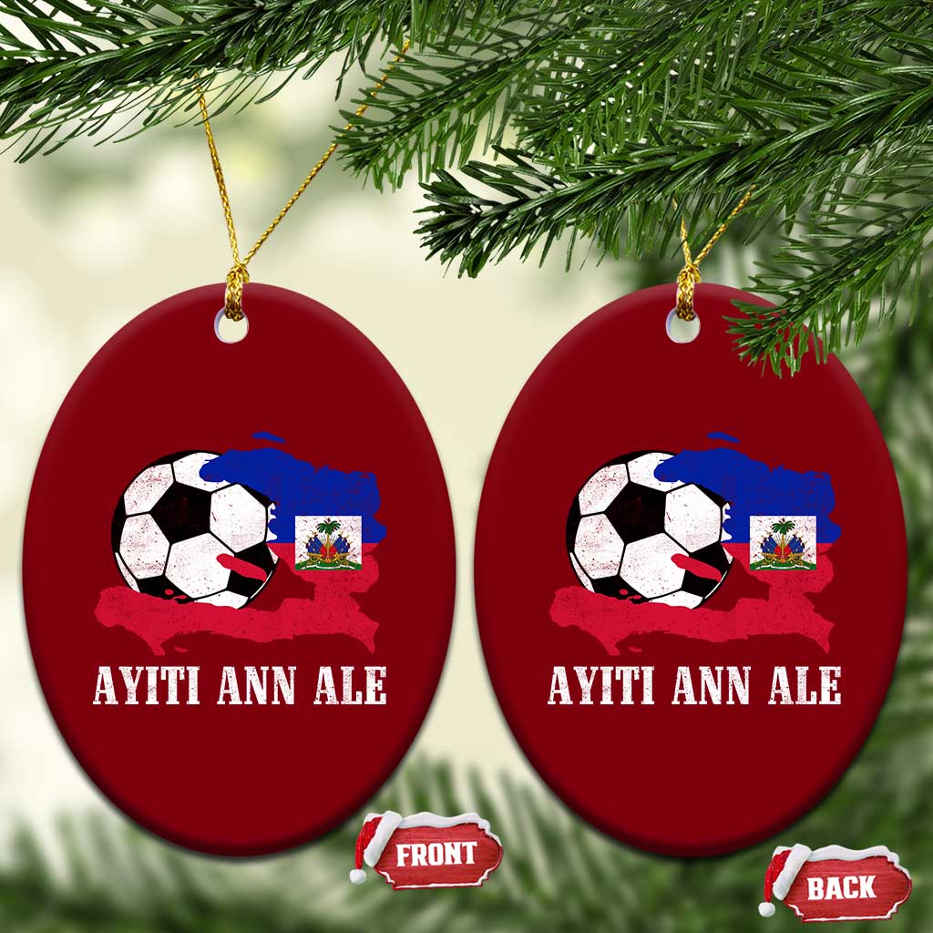 Ayiti Ann Ale Haiti Soccer Ceramic Ornament Haitian Football Fan Pride Flag Graphic Caribbean Sports