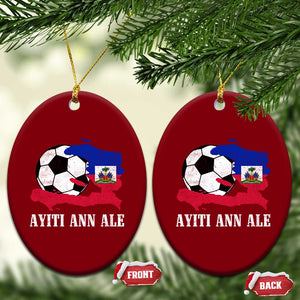 Ayiti Ann Ale Haiti Soccer Ceramic Ornament Haitian Football Fan Pride Flag Graphic Caribbean Sports
