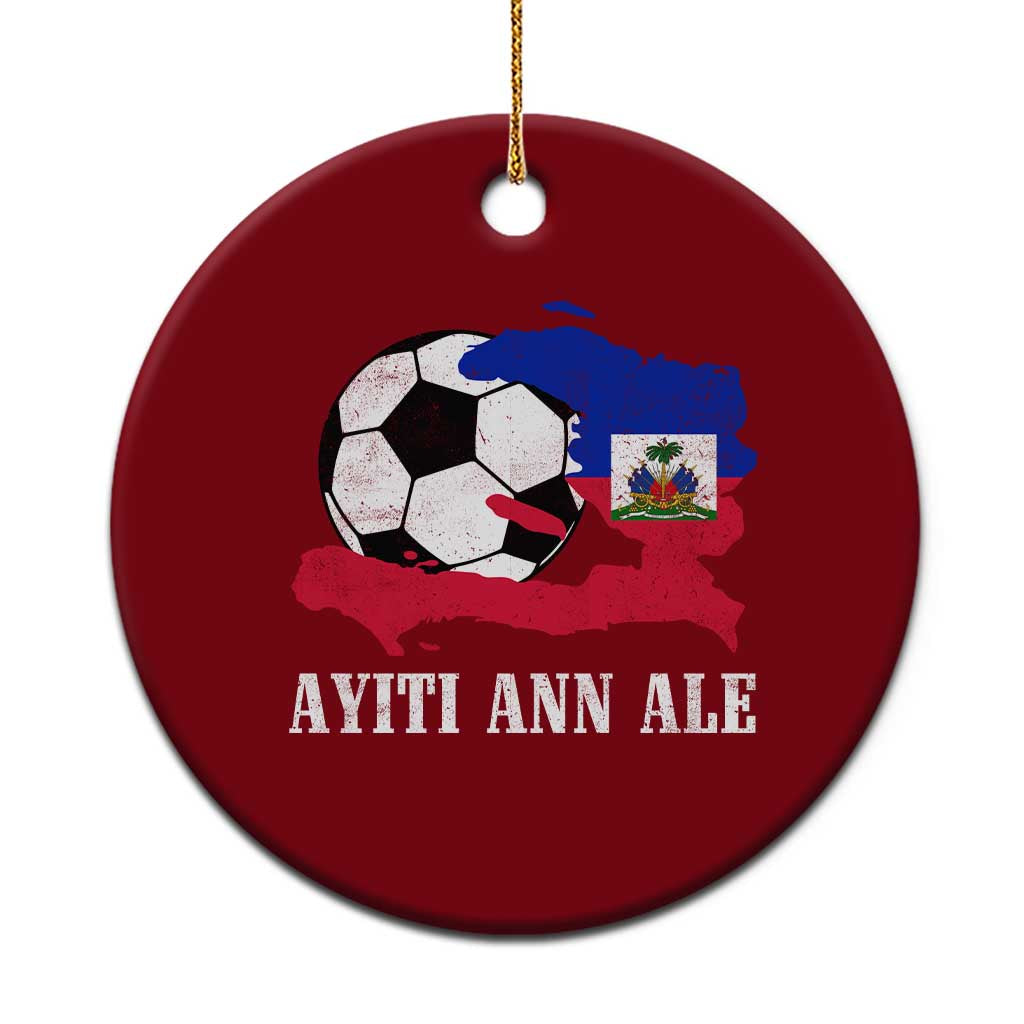 Ayiti Ann Ale Haiti Soccer Ceramic Ornament Haitian Football Fan Pride Flag Graphic Caribbean Sports TS10 1pc Red Print Your Wear