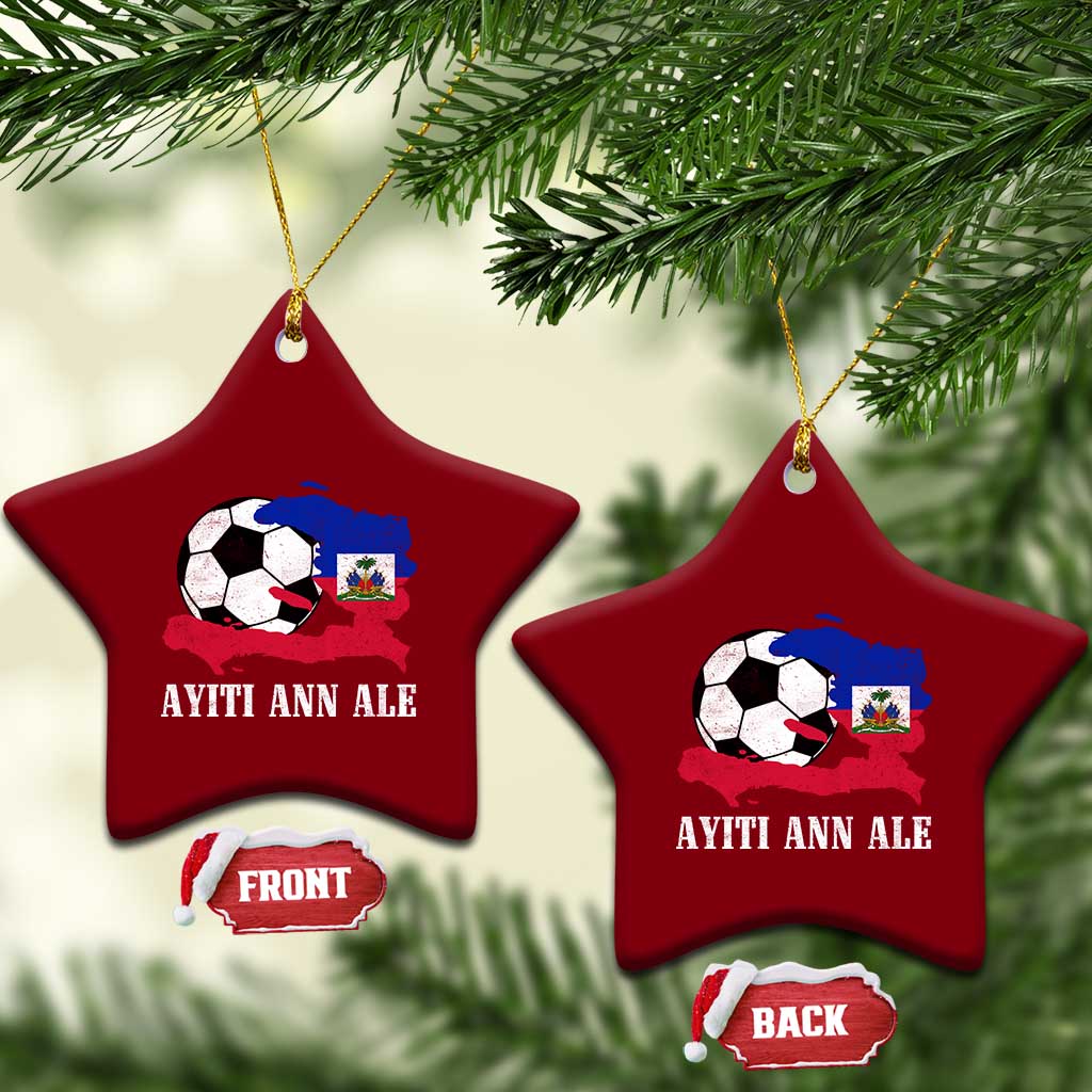 Ayiti Ann Ale Haiti Soccer Ceramic Ornament Haitian Football Fan Pride Flag Graphic Caribbean Sports
