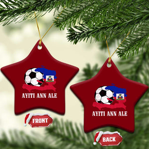 Ayiti Ann Ale Haiti Soccer Ceramic Ornament Haitian Football Fan Pride Flag Graphic Caribbean Sports