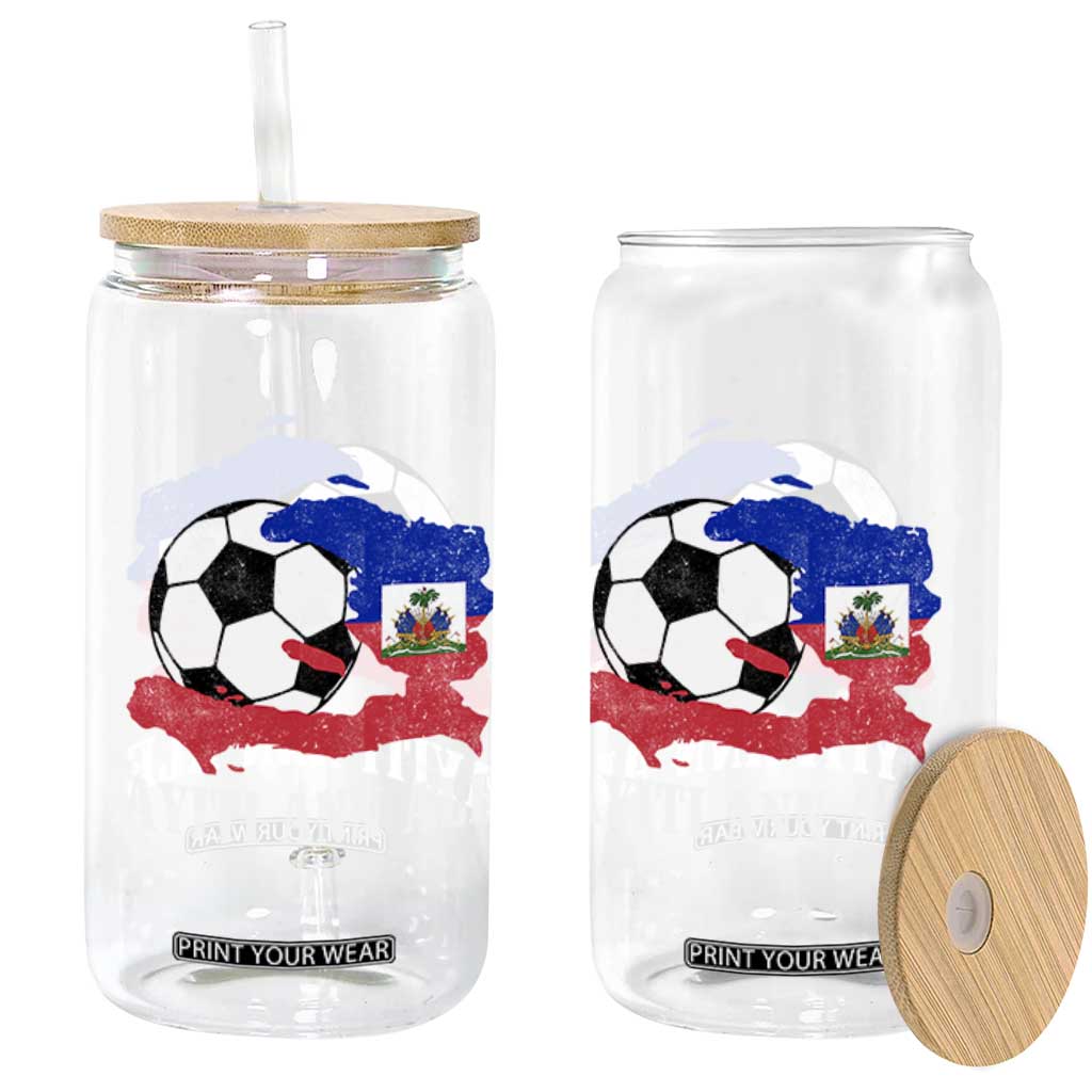 Ayiti Ann Ale Haiti Soccer Glass Can Haitian Football Fan Pride Flag Graphic Caribbean Sports