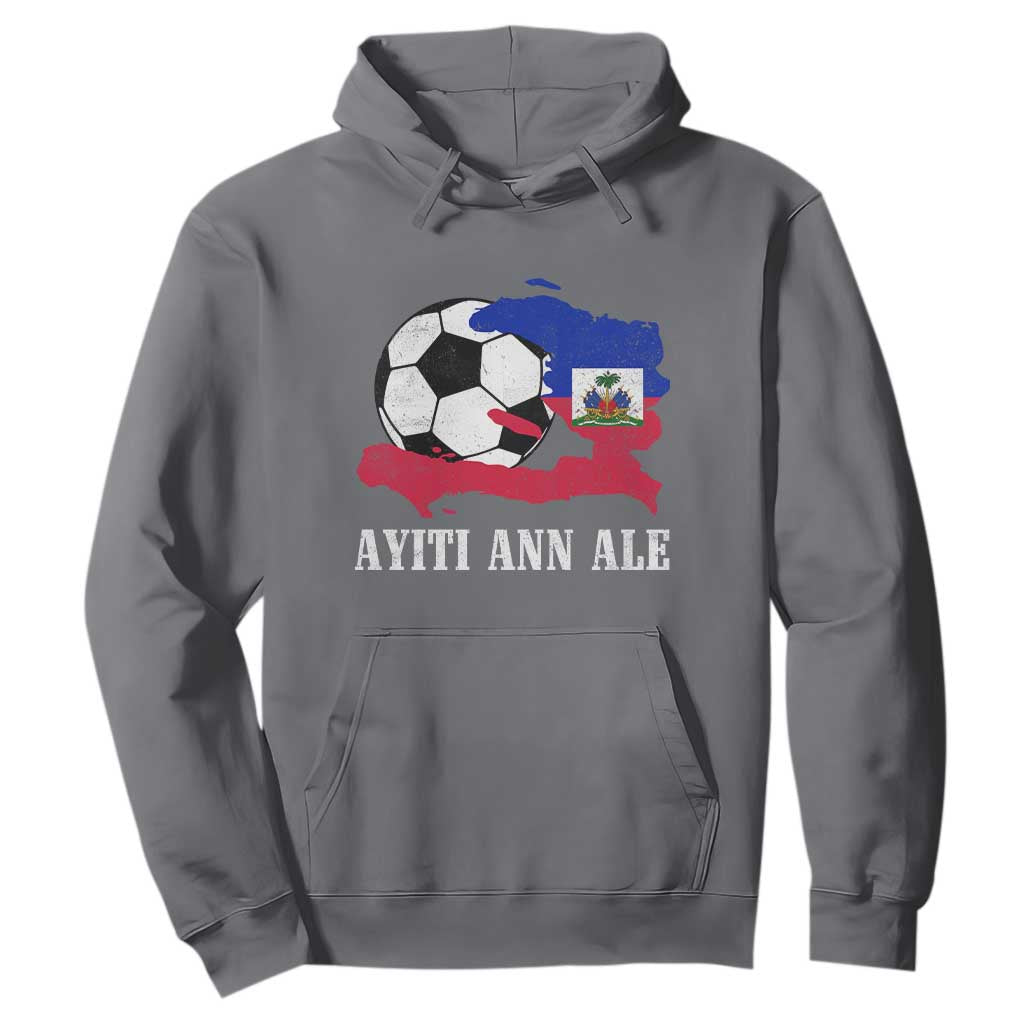 Ayiti Ann Ale Haiti Soccer Hoodie Haitian Football Fan Pride Flag Graphic Caribbean Sports