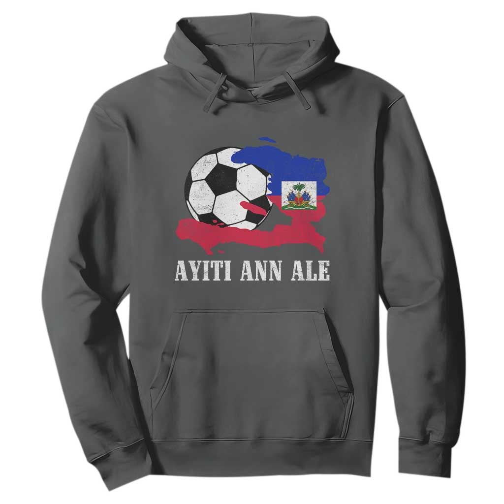 Ayiti Ann Ale Haiti Soccer Hoodie Haitian Football Fan Pride Flag Graphic Caribbean Sports