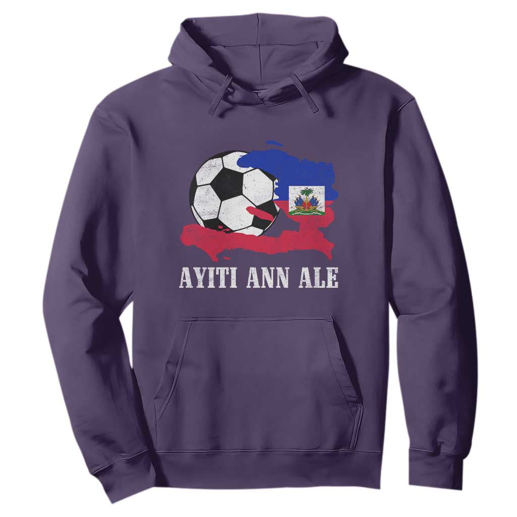 Ayiti Ann Ale Haiti Soccer Hoodie Haitian Football Fan Pride Flag Graphic Caribbean Sports