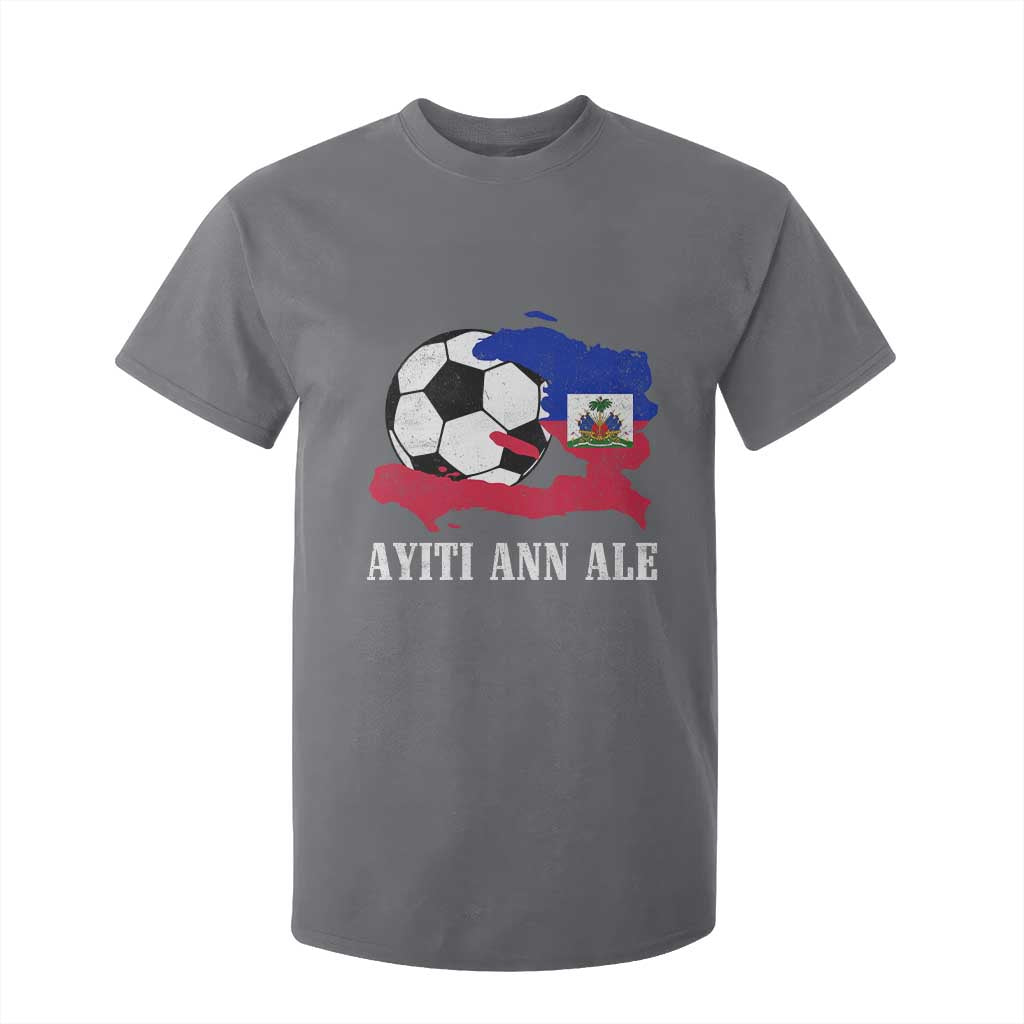 Ayiti Ann Ale Haiti Soccer T Shirt For Kid Haitian Football Fan Pride Flag Graphic Caribbean Sports