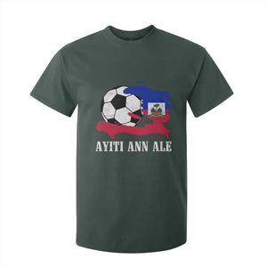 Ayiti Ann Ale Haiti Soccer T Shirt For Kid Haitian Football Fan Pride Flag Graphic Caribbean Sports