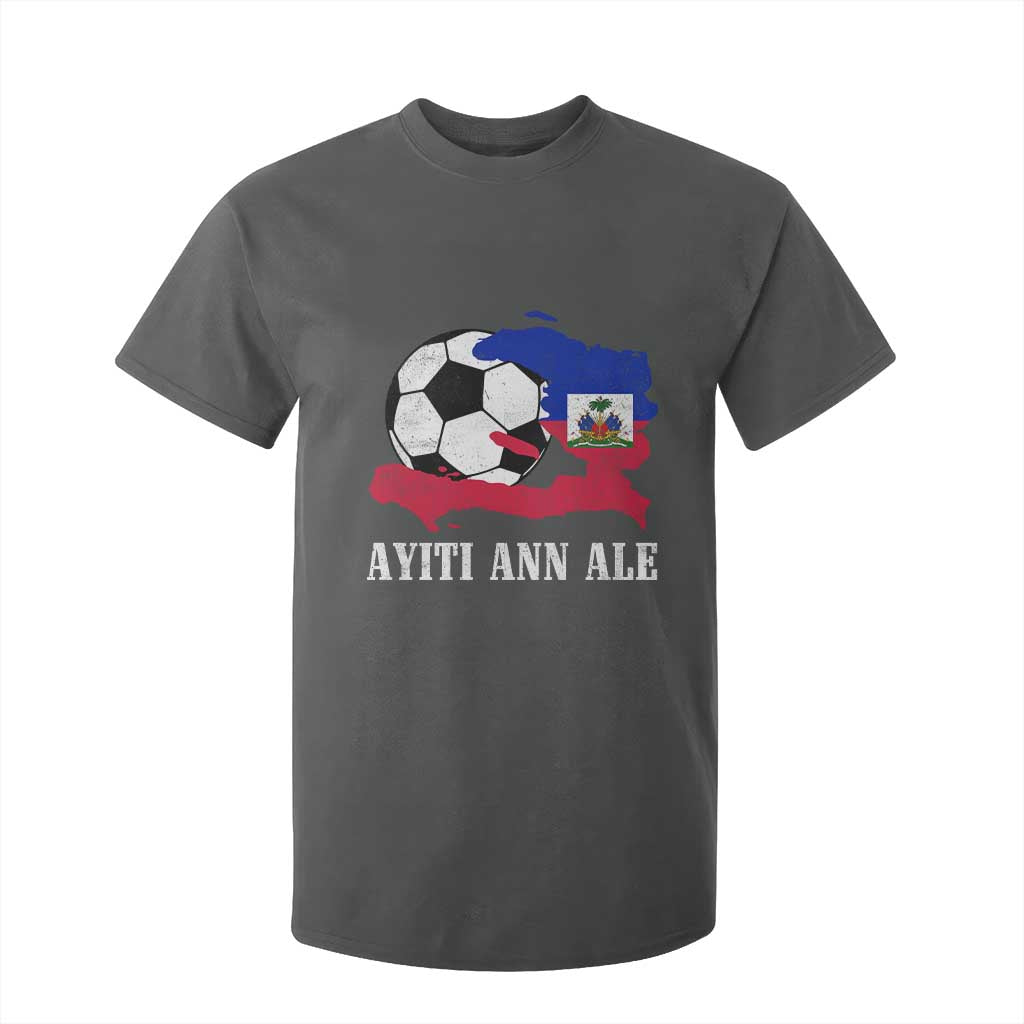 Ayiti Ann Ale Haiti Soccer T Shirt For Kid Haitian Football Fan Pride Flag Graphic Caribbean Sports