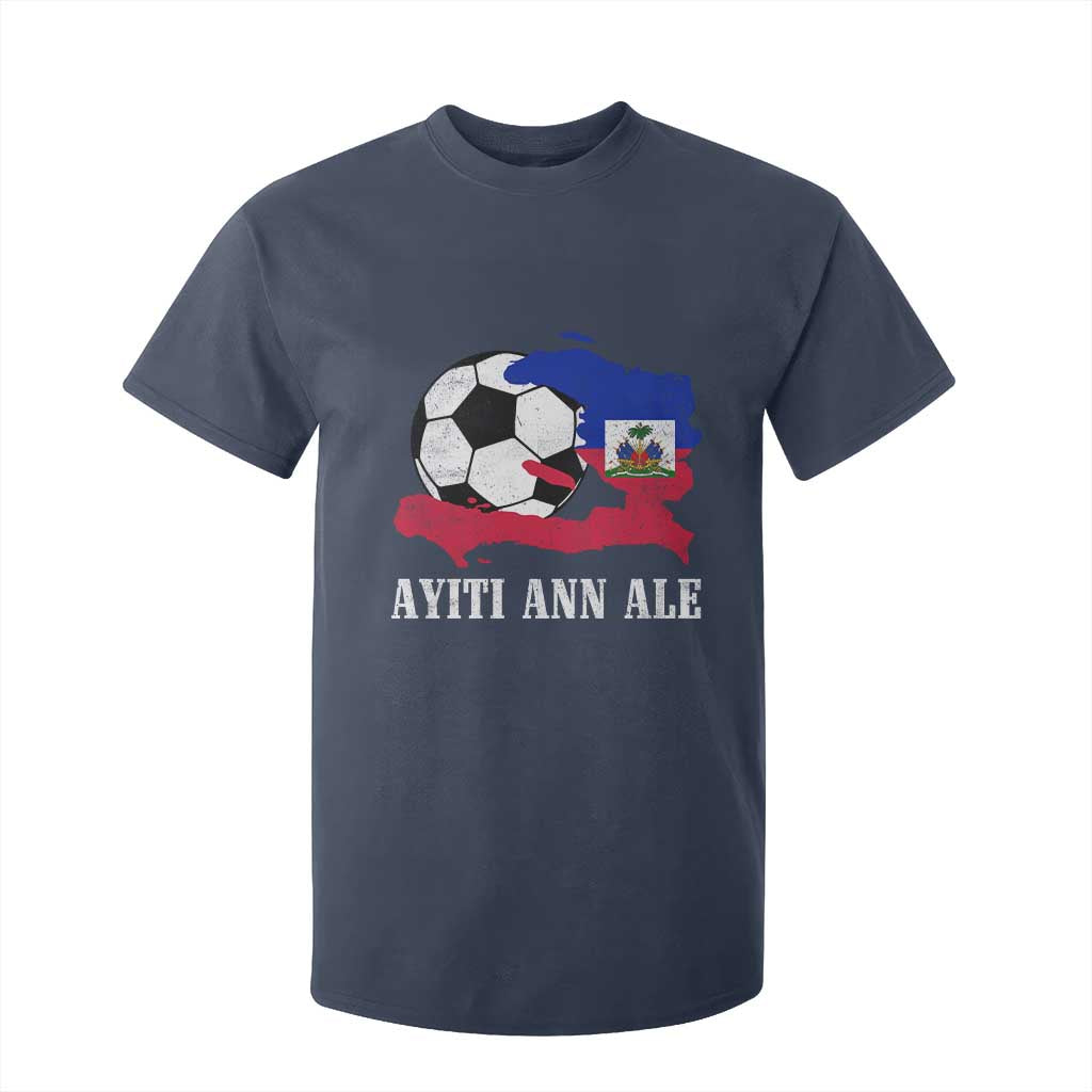 Ayiti Ann Ale Haiti Soccer T Shirt For Kid Haitian Football Fan Pride Flag Graphic Caribbean Sports
