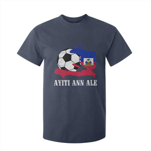Ayiti Ann Ale Haiti Soccer T Shirt For Kid Haitian Football Fan Pride Flag Graphic Caribbean Sports