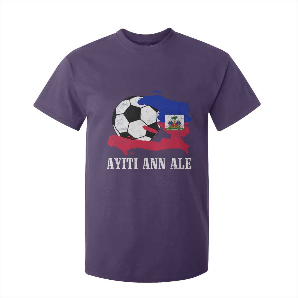 Ayiti Ann Ale Haiti Soccer T Shirt For Kid Haitian Football Fan Pride Flag Graphic Caribbean Sports