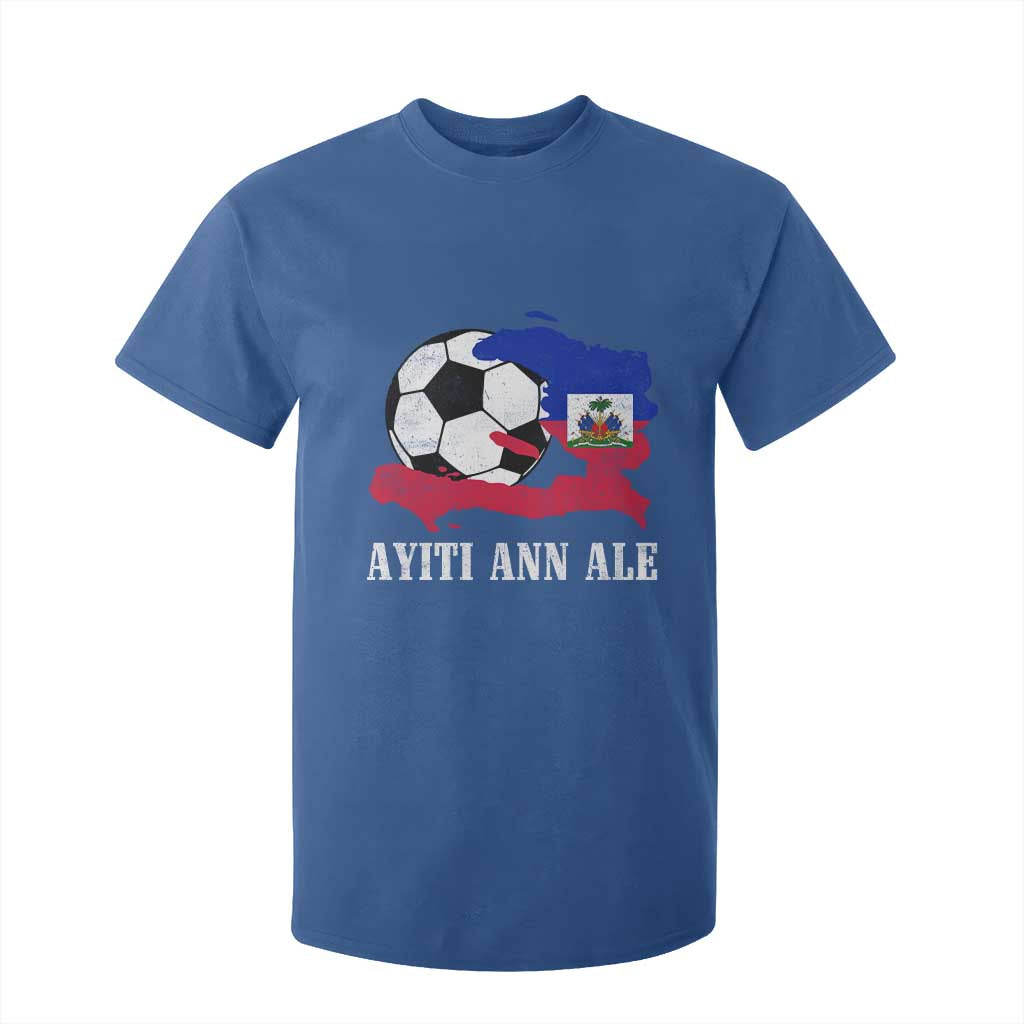 Ayiti Ann Ale Haiti Soccer T Shirt For Kid Haitian Football Fan Pride Flag Graphic Caribbean Sports