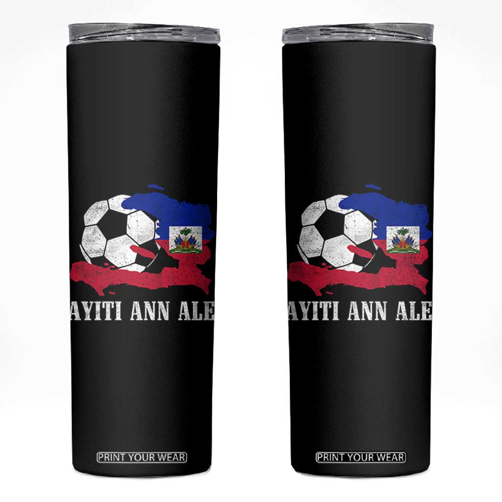 Ayiti Ann Ale Haiti Soccer Skinny Tumbler Haitian Football Fan Pride Flag Graphic Caribbean Sports