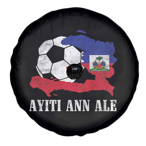 Ayiti Ann Ale Haiti Soccer Spare Tire Cover Haitian Football Fan Pride Flag Graphic Caribbean Sports