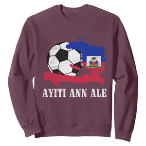 Ayiti Ann Ale Haiti Soccer Sweatshirt Haitian Football Fan Pride Flag Graphic Caribbean Sports