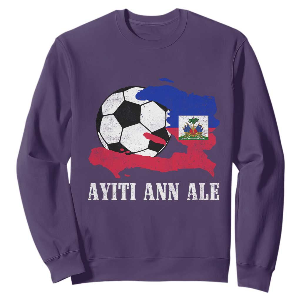 Ayiti Ann Ale Haiti Soccer Sweatshirt Haitian Football Fan Pride Flag Graphic Caribbean Sports