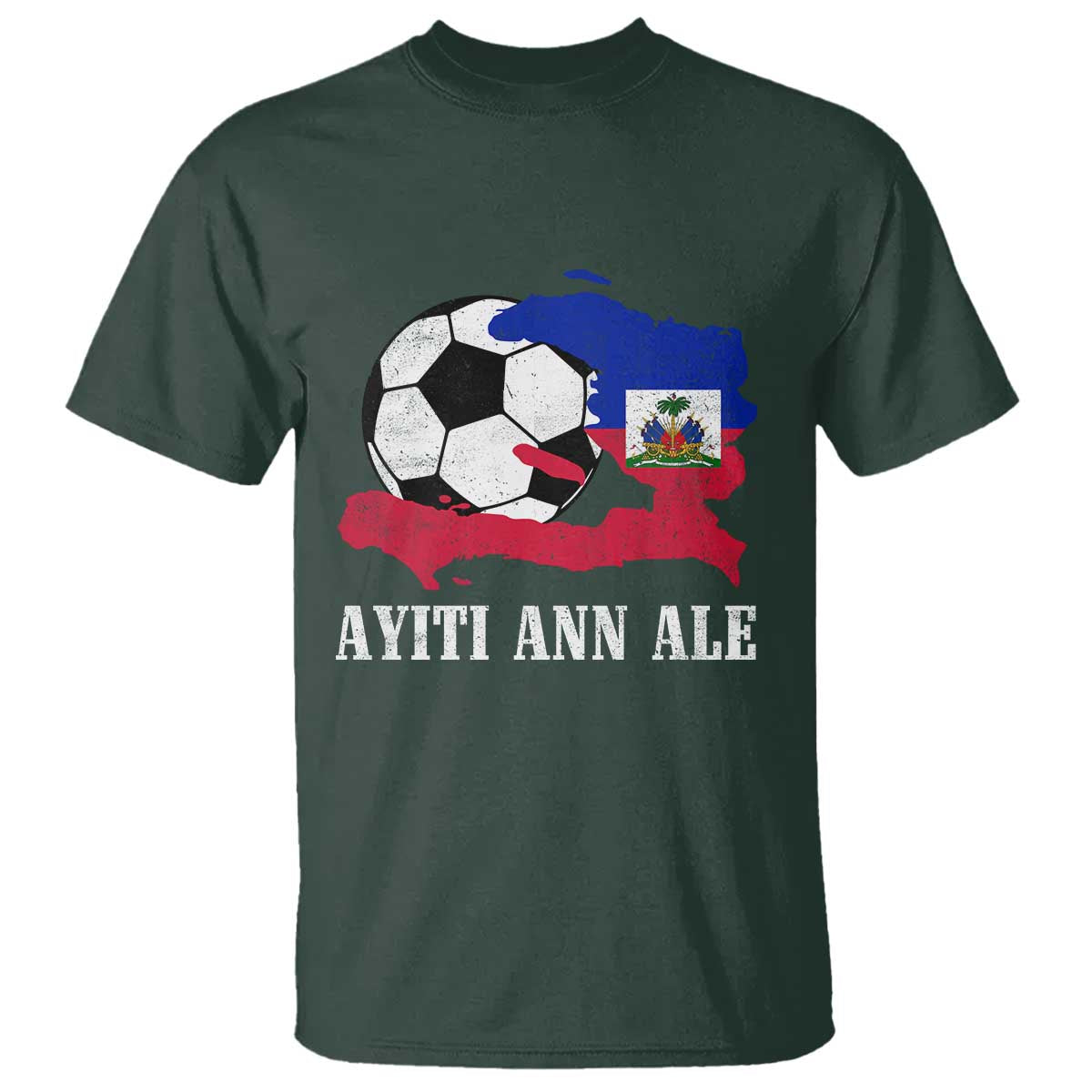 Ayiti Ann Ale Haiti Soccer T Shirt Haitian Football Fan Pride Flag Graphic Caribbean Sports